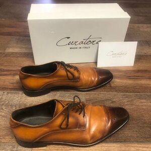 EUC Curatore Enzo Tan Plain Toe Oxford Box + Dust Bag - sz 10.5 D
